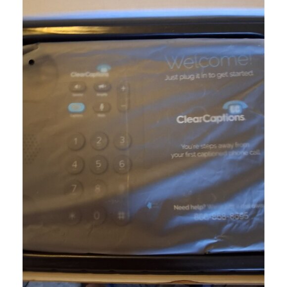 Clear Captions Blue Hearing Impaired Corded Black Telephone Talk To Text Readout - Picture 2 of 4